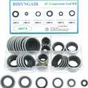 60 Pcs AC Compressor Seal Kit, Air Conditioning Compressor Port Seal Washer Kit, 6 Types A/C System Compressor Gasket Seals Assortment Kit,AC Seal Replacement Kit