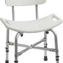 Drive Medical 12021KD-1 Bariatric Heavy Duty Bathroom Bench with Back, Gray