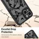 Designed for iPhone 13 Case, Black line Butterfly Pattern [Compatible with MagSafe] Semi-Transparent Frosted Soft TPU and PC Back Protection Ultra-Thin Phone case for Girls Women