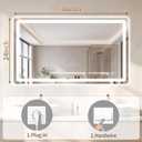 BEAUTYPEAK 24"x48" LED Bathroom Mirror with Lights, Backlit + Front Lit, Anti-Fog, Lighted Bathroom Mirror for Wall, HD Shatterproof Tempered Glass, Dimmable, Memory Function (Horizontal/Vertical)