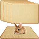 Oncpcare 4PCS Rabbit Scratch Mat - Natural Bunny Scratching Pad for Claws & Teeth Care, Cages & Pet Cage Bedding for Biting, Sleeping & Nesting, 24x16