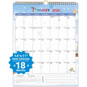 Pack of 2, 2026 Wall Calendar 18-Month Planner from January 2026 to June 2027, Stylish Monthly Planner for Home & Office Use
