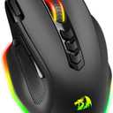 Redragon Wired Gaming Mouse, RGB Backlit Ergonomic Gamer Mouse Up to 8000 DPI, 11 Programmable Buttons & 7 Backlit Modes, Extra Sniper Button, Mouse Gamer for Windows PC Gamers, M614 (Black)