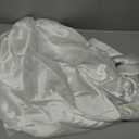 CozyLux Satin Sheets Full Size - 4 Piece White Bed Sheet Set with Silky Microfiber, 1 Deep Pocket Fitted Sheet, 1 Flat Sheet, and 2 Pillowcases - Smooth and Soft