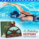 8 x Swimming Christmas Ornament 2025 - Swimming Gifts for Swimmers, Teen Boy Girls, Sports Gifts for Men, Women, Coaches, Athletes - 2-Layered Wooden Swimmer Ornaments for Tree Decorations