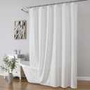 Boho Shower Curtain with Hooks, White Sheer Shower Curtain Set with Dot Pattern, Elegant Farmhouse Curtains - Waterproof Bathroom Decor for Home and Apartment, 12 Plastic Hooks Included, 72Wx72L