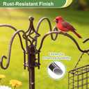 83" Bird Feeding Station Kit with Multiple Hooks, Heavy Duty Metal Bird Feeding Station with Seed Tray & Mesh Basket, Easy Assembly Ground Mounted Bird Feeder Pole for Garden Yard Outdoor