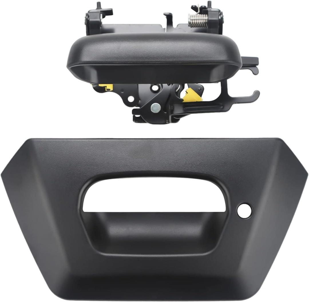 Black Tailgate Door Handle and Bezel Compatible with 2002-2006 Chevy Vehicle Avalanche 1500 2500 Pickup Trunk, Replace#15086873 19209650 335-50040-367