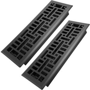 4x14 Inches 2 Pack Heavy Duty Walkable Floor Register Easy Adjust Air Supply Lever Floor Vents - Seattle Design - Vent Cover for Home Floor - Matte Black