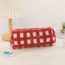 2 x Pencil Case Pen Case Office College School Storage Bag Pouch Holder Box Organizer Makeup Pouch Cosmetic Bag Aesthetic Cute Pencil Case for Girls Boys Kids (Red)