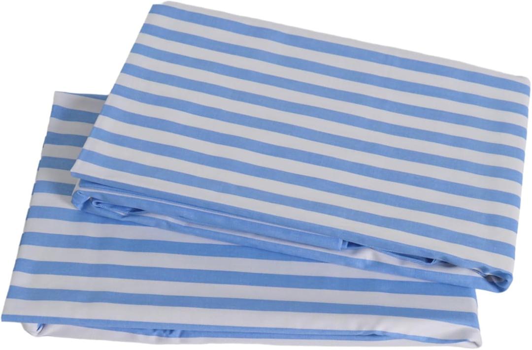 2 Pack Queen Pillowcases Set Blue Stripe Printed 100% Cotton Pillow Covers Cooling Pillow Cases with Envelope Closure 30" L x 20" W
