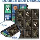 100 Pack 9 Pocket Page Protector, Trading Card Sleeves Pages Baseball for 3 Ring Binder Hold 1800 Cards, Sheets Standard Size Cards, Sport Game Business Cards (Black)