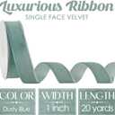 2 x MEEDEE Dusty Blue Velvet Ribbon 1 Inch Single Face Nylon Velvet Ribbon 2 Rolls 20 Yards Antique Blue Ribbons for Christmas Tree, Gift Wrappig, Rustic Wreath, Velvet Bow Making, Home Decor