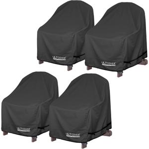 ULTCOVER Waterproof Patio Adirondack Chair Cover 4 Pack for Outdoor Chair Size Upto 28W x 31D x 36H inch, Black
