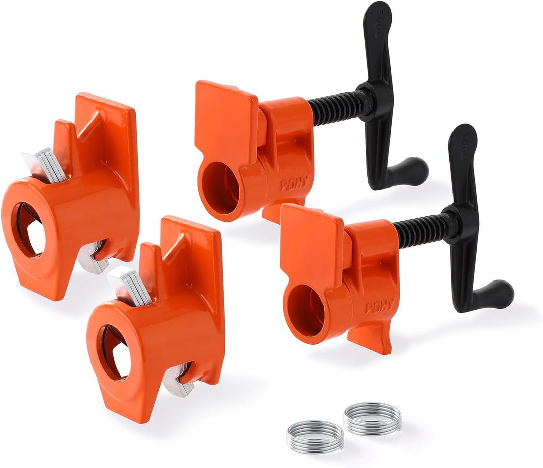 PONY ORIGINAL 2-Pack 50 Wood Gluing Pipe Clamp Fixture for 3/4 Inch Black Pipe
