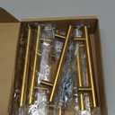 Ravinte 10 Pack 6 inch Cabinet Pulls Brushed Brass Stainless Steel Kitchen Drawer Pulls Cupboard Handles Cabinet Handles 3.75 Hole Center