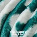 FUTEI Pack of 2 Faux Fur Throw Pillow Covers 12x20 Inch, Green White | Double-Sided Tie Dye Faux Rabbit Fur Striped,Hidden Zipper,Machine Washable,Non-Shedding,Colorfast,Insert Not Included.