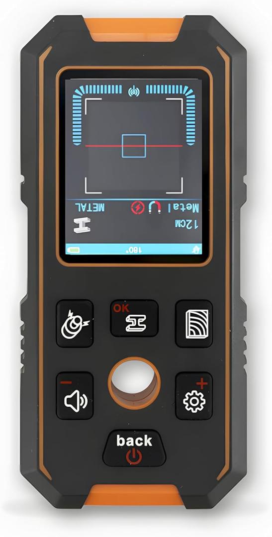 3 in 1 Stud Finder Wall ScannerLaser Distance Meter, Multifunctional Rechargeable Stud Detector with Metal, Wood AC Wire, Upgraded Smart Sensor Comes with HD LCD Display