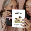 4 x Funny Sheep Mothers Day Card, So Greatful, Humor Sheep Happy Mother's Day Greeting Card with Envelopes, Thank You, Birthday Card for Mom from Daughter, Son (Black)