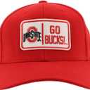 ZHATS Men's Standard NCAA Officially Licensed Fitted Hat ZH Patch Defer Team Color, Medium (Red, M)