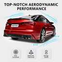 ABS Rear Spoiler Wings Compatible with Au-di A6 S6 C8 Sedan 2019 2020 2021 2022 2023 2024, [Glossy Black Style] Rear Trunk Spoiler Lip Tail Wing Rear Trunk Lid