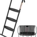 Gardenature Trampoline Ladder, 3-Steps with Horizontal Wide Steps, Universal Hook, Trampoline Stairs, Trampoline Accessories for Kids, Black