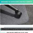 Thickened Chair Mat for Carpet- Low Pile Carpet Protector for Office Computer Desk Chair. Heavy Duty Desk Chair Mat for Carpeted Floors. Clear (Rectangular, 3mm Thick- 48x36), 0.12 inch - 48 inch x 36 inch