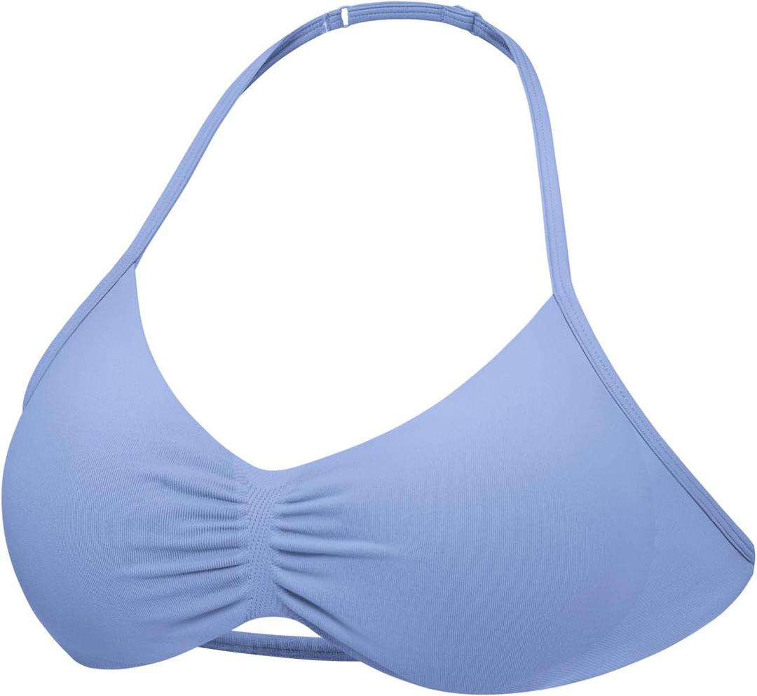 YEOREO SoftHue Impact Strappy Halter Bra for Sports Intensify Women Workout Backless Padded Gym Yoga Bra (Small, Graphite)