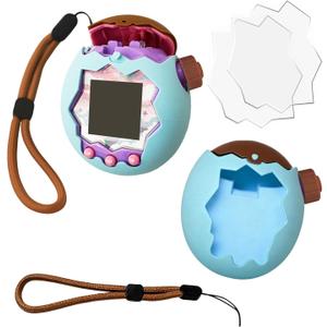 Silicone Cover for Tamagotchi Paradise, Case for Tamagotchi Paradise, Silicones Protective Slim Case with Lanyard Screen Protector Cover for Tamagotchis ParadiseChristmas Gifts for Boys or Girls (Cyan)