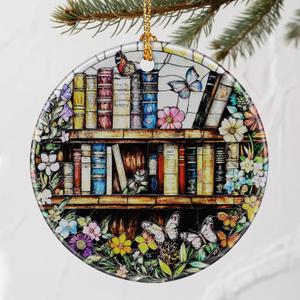4 x Enchanting Book Christmas Ornaments: Christmas Tree Ornaments & Holiday Decor  Perfect Holiday Presents & Gift Ideas for Friends, Coworker, Family, Book Lover, and Literary Lover