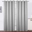 LEMOMO Blackout Curtains 52 x 84 inch/Light Grey Curtains Set of 2 Panels/Thermal Insulated Room Darkening Bedroom Curtains