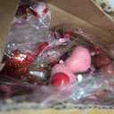 2 PCS 24" Valentine’s Day Glitter Heart Teardrop Swag Valentines Wreaths for Front Door Artificial Red Pink Hearts Shaped Berry Swags Wreath with Love Ribbon Wall Hanging Decor for Outdoor Window Home