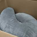 QUEEN ROSE Reading Pillow, Gaming Pillow for Lap, Sitting in Bed or Sofa, Extra Arm Rest for Reading, Playing or Crocheting, Soft Velvet Grey, Regular