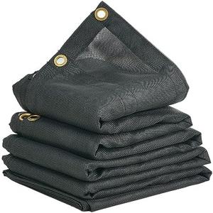 VEVOR Dump Truck Mesh Tarp, 8 ft x 18 ft, PVC Coated Black Heavy Duty Cover with 5.5" 18oz Double Pocket, Brass Grommets, Reinforced Double Needle Stitch Webbing Fits Manual or Electric Dump Truck System