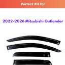 KPY Rain Guards Fit for 2022-2026 Mitsubishi Outlander, Out-Channel Window Visors Vent Wind Deflectors 4PC, Car Accessories for 22-26 Outlander