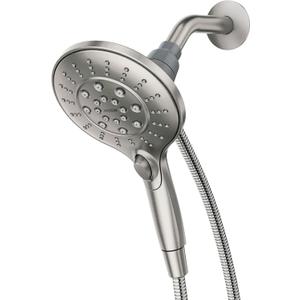 Moen Engage Spot Resist Brushed Nickel Six-Function 5.5-Inch Removable Handheld Showerhead with Magnetic Docking System, 26112SRN
