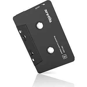 Arsvita Car Audio Bluetooth Wireless Cassette Receiver, Tape Player Bluetooth 5.0 Cassette Aux Adapter, Black