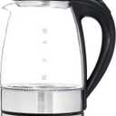 COOK WITH COLOR Electric Tea Kettle, 1.8L Cordless Hot Water Boiler, 1200W Rapid Boil, Auto Shutoff & Boil Dry Protection, BPA-Free, Sleek Countertop Design, Black