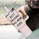 Dog Mom Gifts For Women - Dog Lady Gifts - Mothers Day Gift For Dog Lovers - Birthday, Christmas Gift For Pet Owners - Pet Lover Present For Women - Dog Mom 40oz Tumbler With Handle