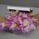 Moucuny 12 Pcs Tropical Flower Banner Hawaiian Garland Luau Flower Leis Garland Bulk Hawaii Party Decor Tropical Garland for Hawaii Summer Luau Tropical Decor(Purple)
