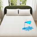 OhGeni 100% Waterproof Mattress Protector, Twin Size Mattress Pad, Fits 6"-20" Mattresses with Deep Pocket, Cooling, Breathable Fitted Sheets, Soft Bed Cover, Noiseless, Machine Washable (White)
