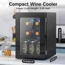 Electactic Wine Cooler Refrigerator with Glass Door, Mini Wine Fridge for Red, White and Champagne, Built-in Wine Cellar, 40-61F Digital Temperature Control, Indoor Use