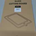 Freshmage 2Pcs Tempered Glass Cutting Boards for Kitchen, Glass Cutting Board Set (15"x10" & 12"x8") with Non-Slip Silicone Edges and Hanging Hole, Clear Cutting Board for Countertop & Chopping