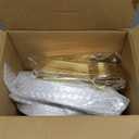 FOCUSLINE 175 Count Gold Dinnerware Set for 25 Guests - Gold Rimmed White Disposable Plastic Plates Heavy Duty, Includes 25 Dinner & Salad Plates, Cups, Cutlery Set for Wedding Parties