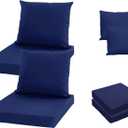 Oslimea Patio Cushion Covers Replacement Set of 2, Water UV Resistant Outdoor Cushion Slipcovers with Zipper Chair Seat Cushion Covers for Outdoor Furniture (19 x 16 Inch, 19 x 19 x 3 Inch, Blue)