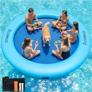Inflatable Water Hammock, Lake Floats for Adults, Float Ring for Lake | 10 FT, Drop-Stitch PVC, Fast Inflation, Floating Dock, Heavy Duty Pool Floats, for Lake Pool Sea