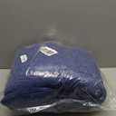 Luxury Duvet Queen Cover Set, 100% Cotton Sateen Jacquard, Soft & Breathable, 3-Piece Queen Bedding, Navy Blue