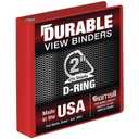 Samsill Durable 2 Inch Binder, Made in The USA, D Ring Binder, Customizable Clear View Cover, Ruby Red, Holds 475 Pages