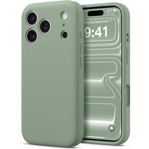 AOTESIER Compatible with iPhone 17 Pro Case, Silicone Upgrade [Full Camera Protection][Integrated Camera Control Button] Shockproof Protective 17 Pro Phone Case with Anti-Scratch Lining, Calke Green