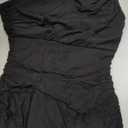 LAGSHIAN Women's Sexy Bodycon One Shoulder Sleeveless Ruched Midi Club Party Dress, Medium, Black